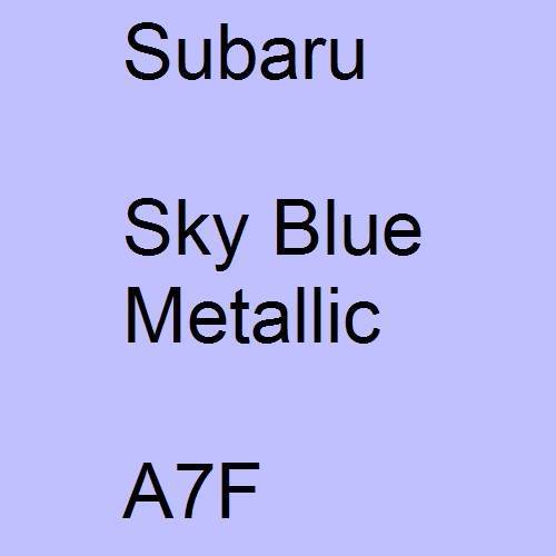 Subaru, Sky Blue Metallic, A7F.